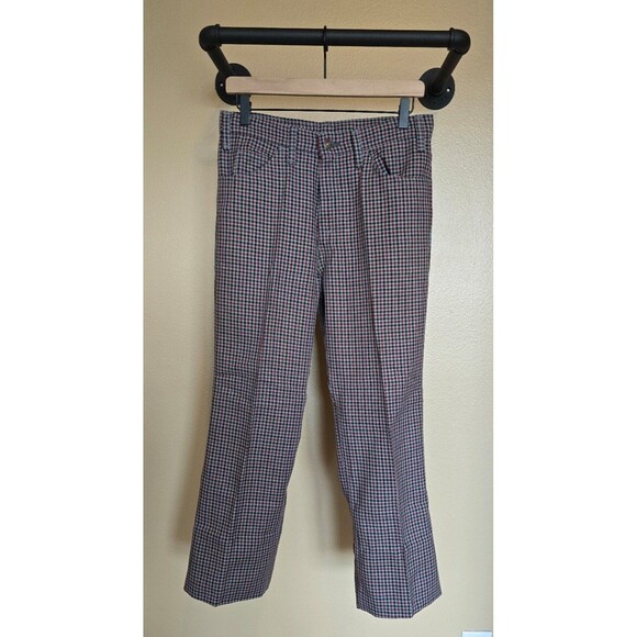 Vintage Levi's STA-PREST red and black Houndstooth size 28 - Picture 1 of 12